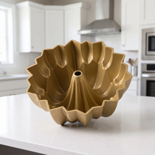 قالب كيك بندت معدني مانع للالتصاق - لون ذهبي - A Home