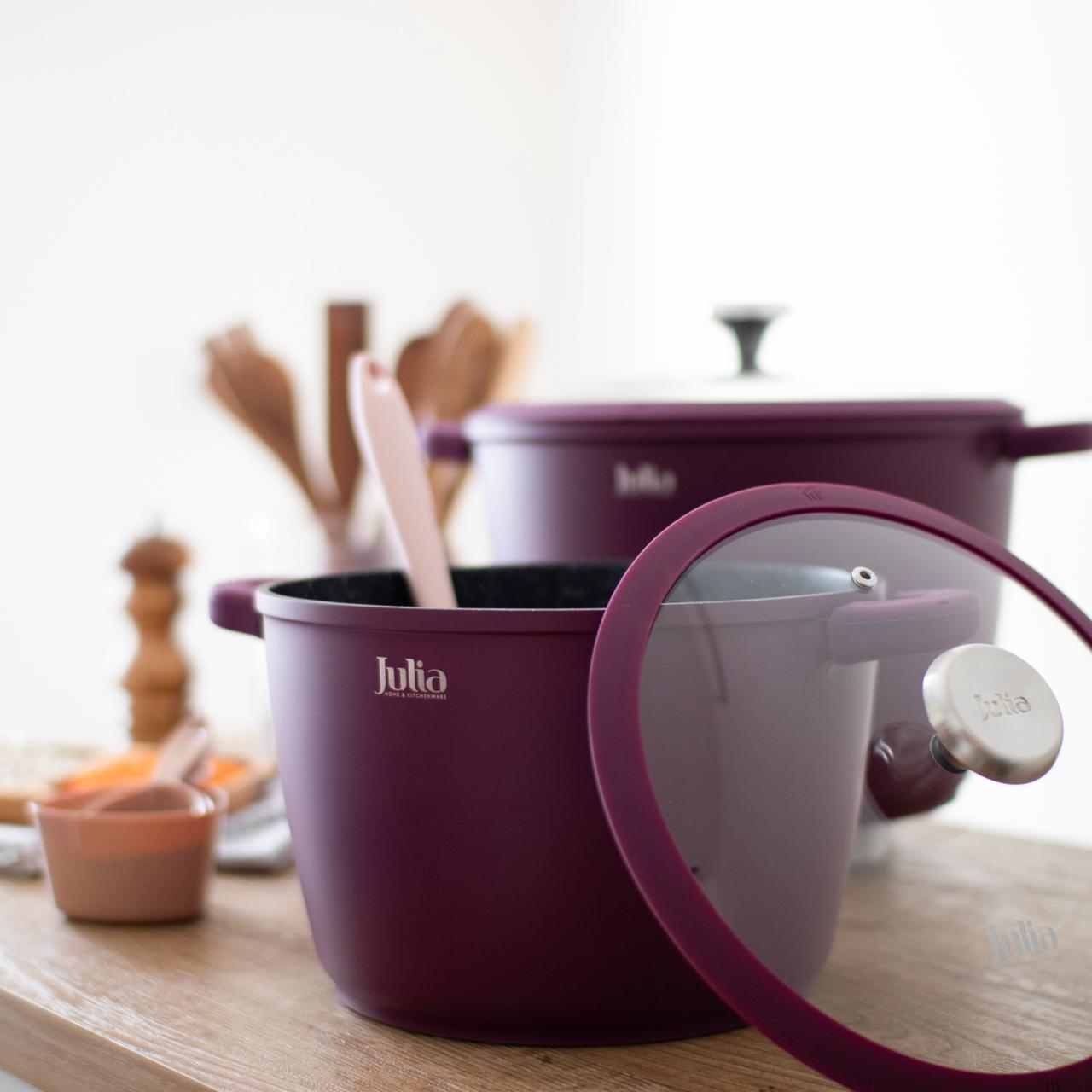 JULIA Burgundy Granite Stock Pot
