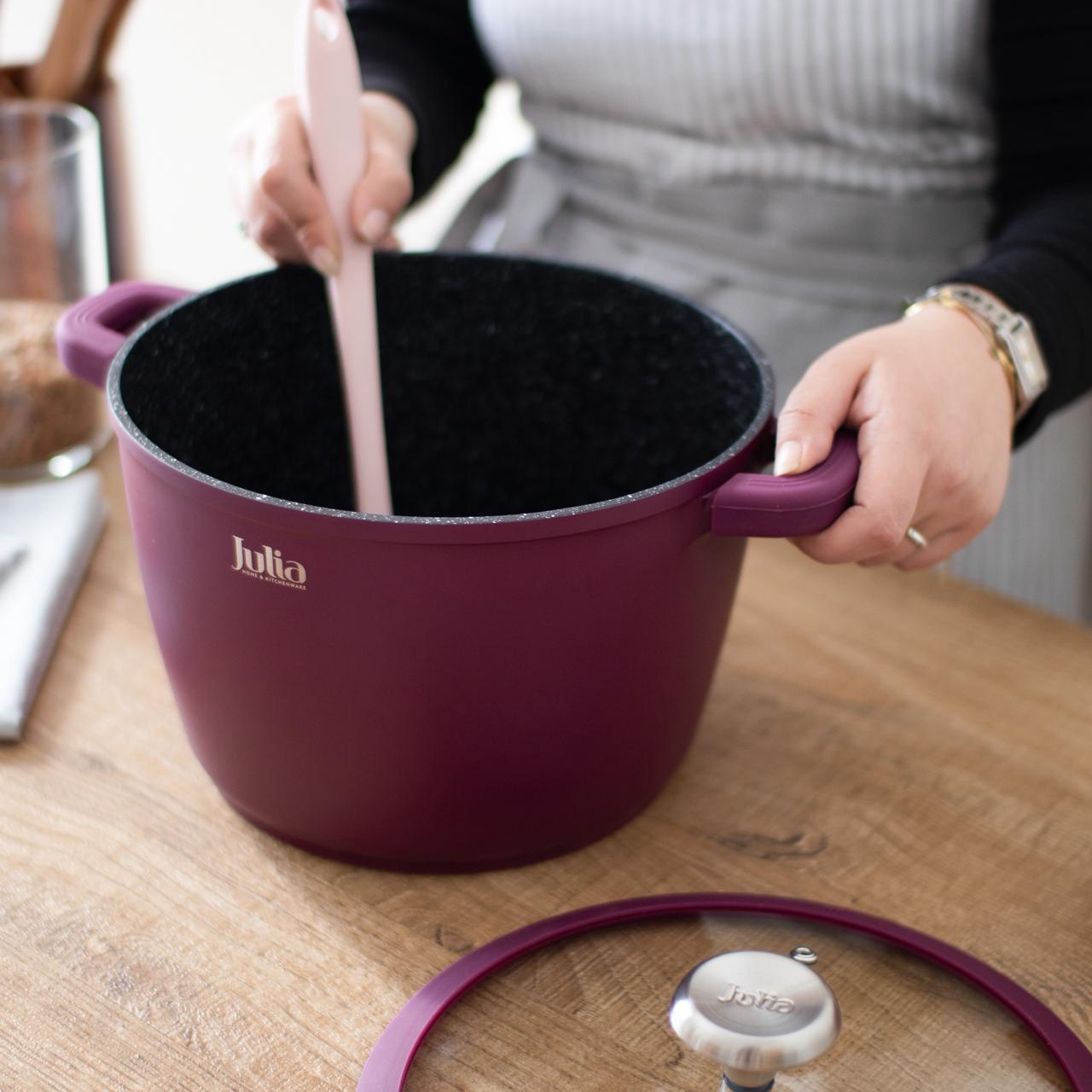JULIA Burgundy Granite Stock Pot