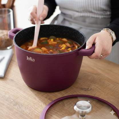 JULIA Burgundy Granite Stock Pot