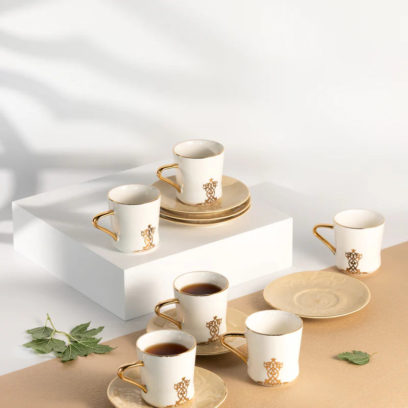 طقم أكواب الشاي مجموعة نقش