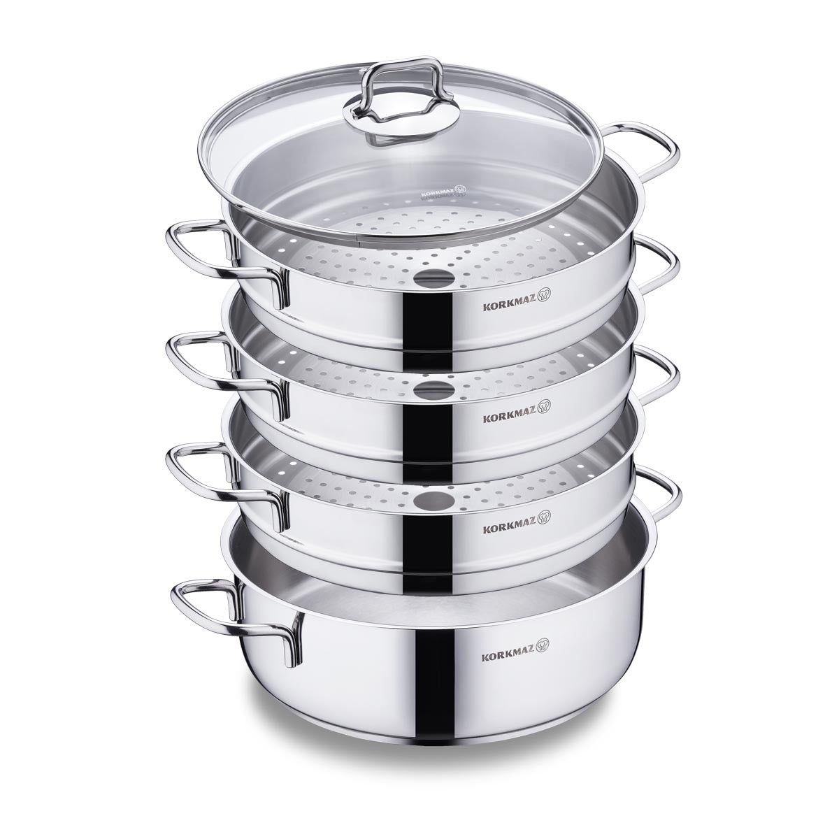 طقم طناجر ستيل Korkmaz