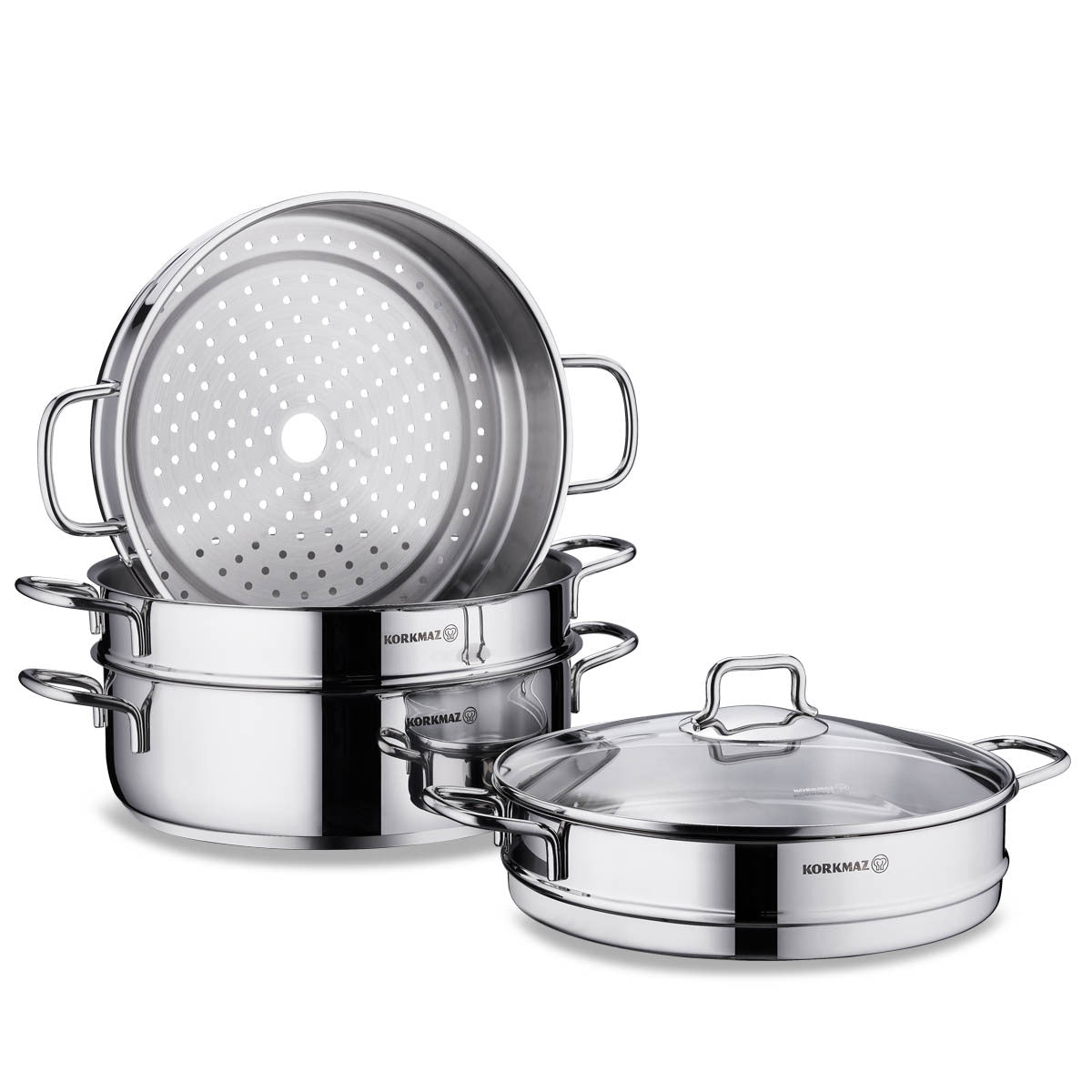 طقم طناجر ستيل Korkmaz