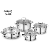 طقم طناجر ستيل Korkmaz