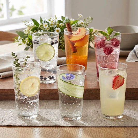 طقم كاسات زجاج شفاف عدد 6