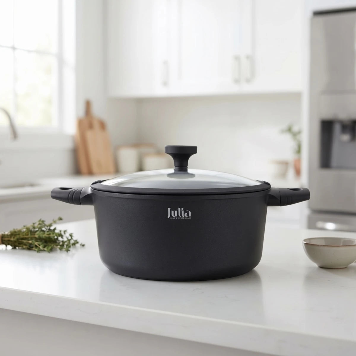 طنجرة غرانيت لا تلتصق بغطاء زجاجي - Julia Titan
