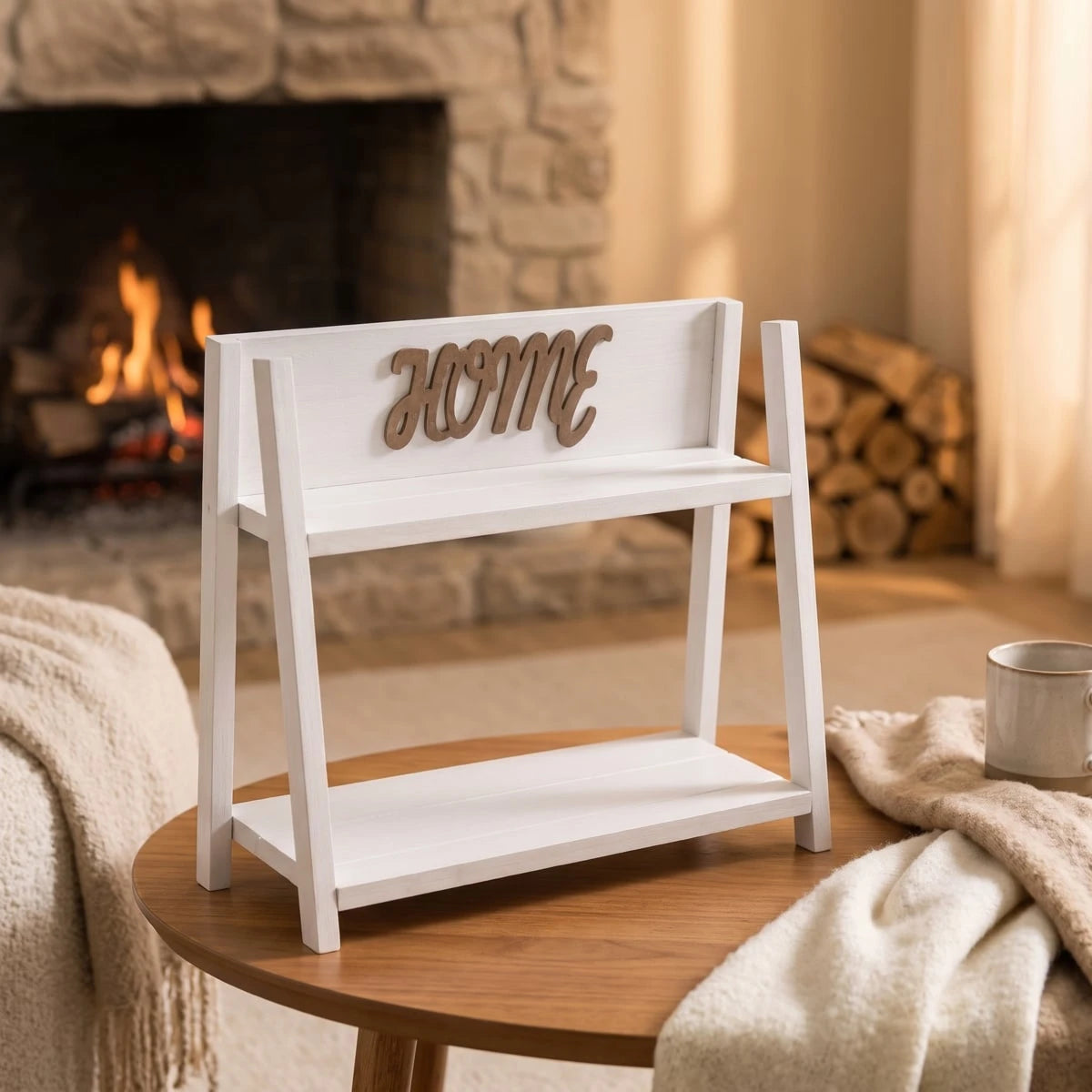 ستاند خشب طابقين بتصميم "Home"