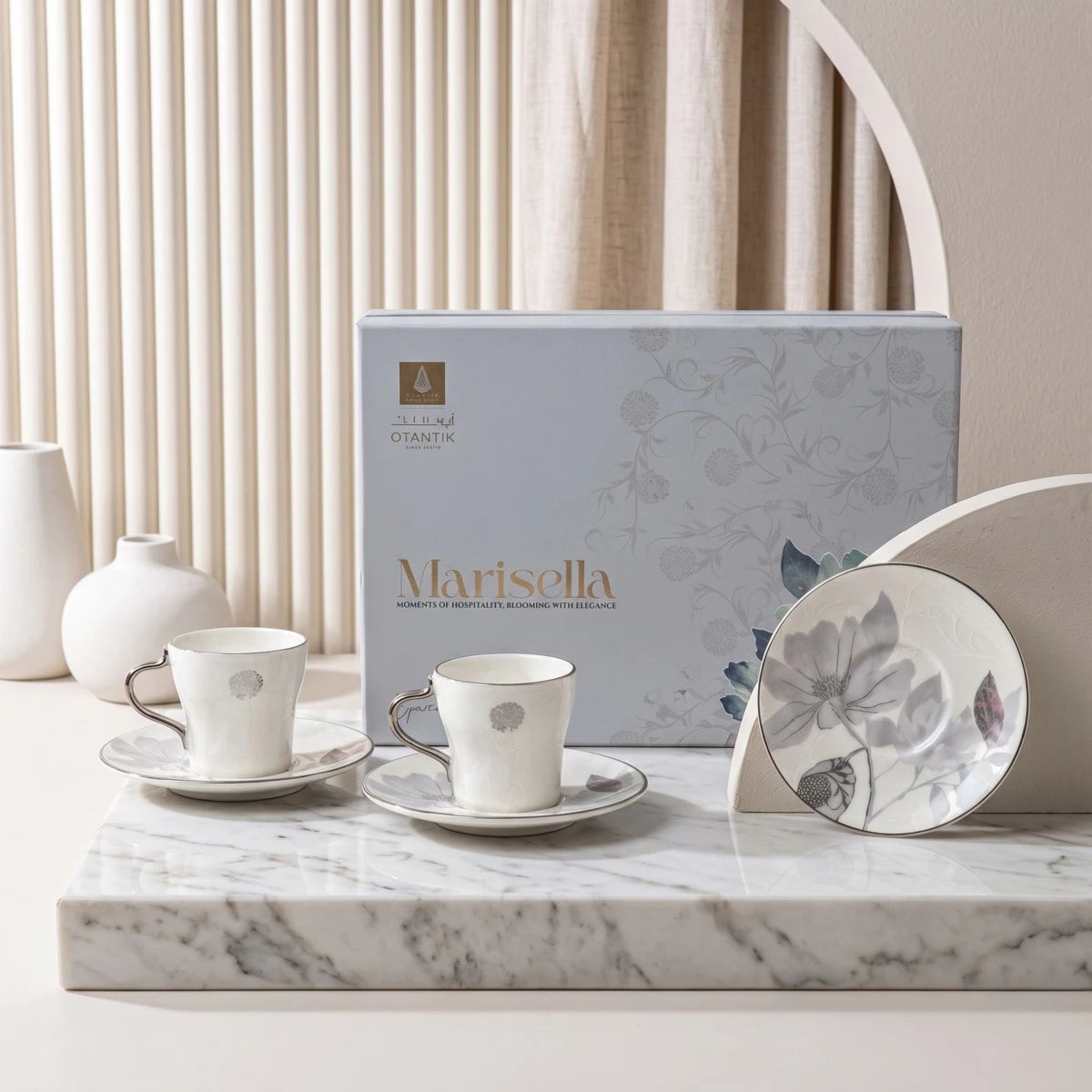 طقم أكواب شاي بورسلان 12 قطعة - Marisella