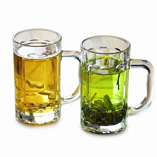 مج زجاج شفاف بمقبض